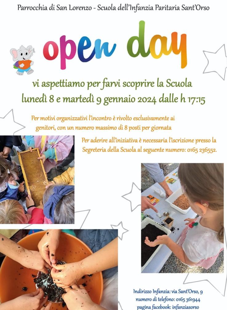 L8 E 9 Gennaio Open Day Alla Scuola Paritaria Dellinfanzia Sorso Di Aosta La Prima Linea 5308