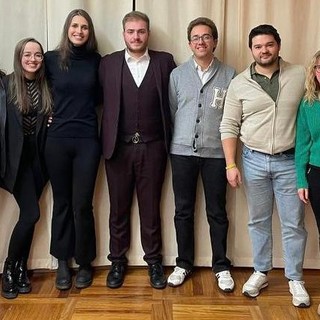 Da sn - Beatrice Munier, Giulia Calisti, Eleonora Bisoglio, Enrico Di Francesco, Andrea Pressendo, Andrea Manazzale e Martina Mariano