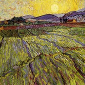 'Campo recintato con sole nascente' -1889 - Vincent van Gogh (1853-1890)