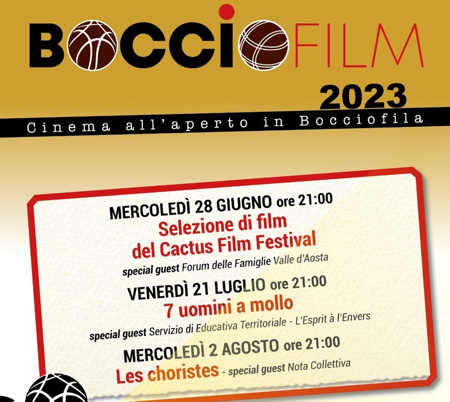 Torna 'Bocciofilm', tre serate di cinema all’aperto alla Bocciofila di Quartiere Cogne