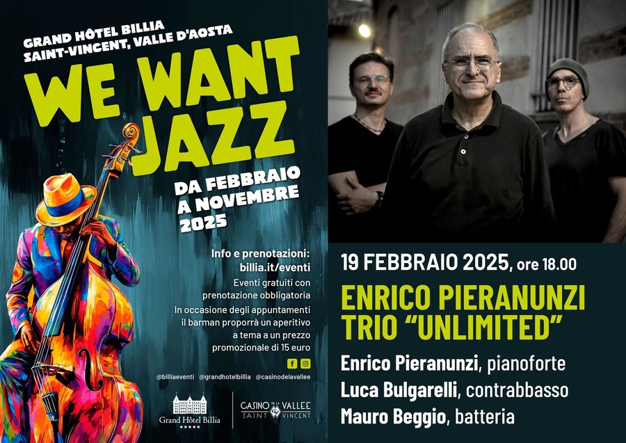 Al Grand Hôtel Billia ritorna la rassegna musicale 'We Want Jazz'