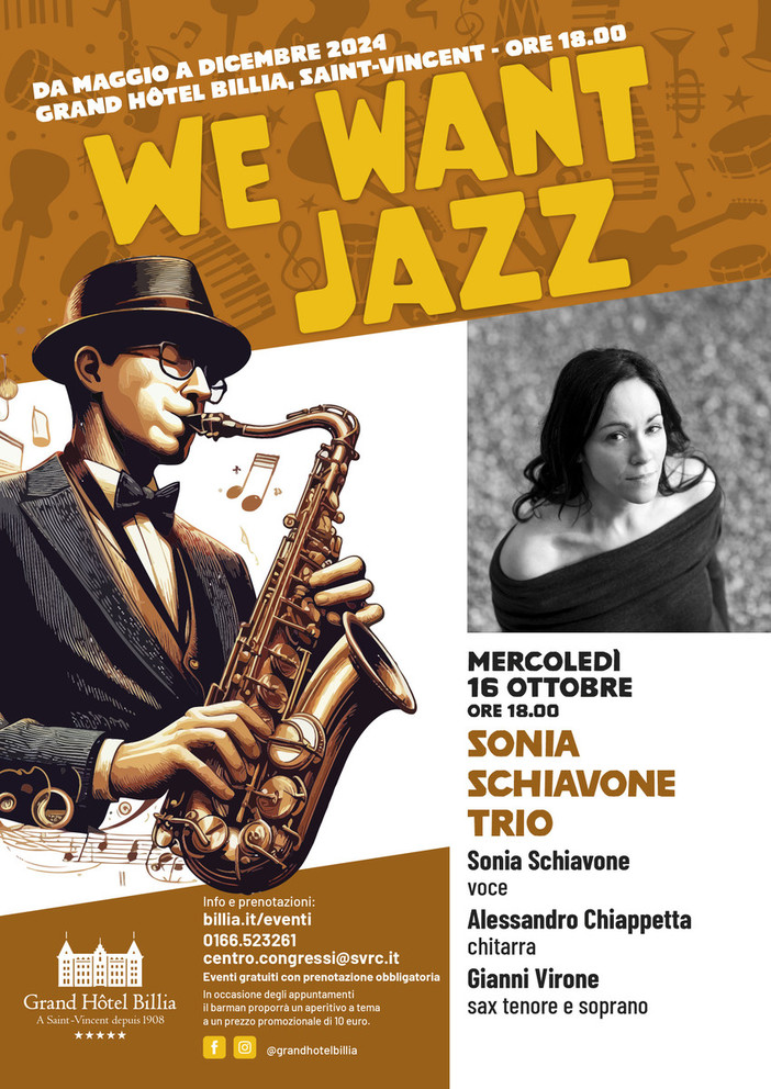 'We Want Jazz'; al G.H. Billia arriva il Sonia Schiavone Trio