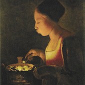 'Ragazza che soffia sul braciere' - Georges de la Tour (1593-1652)