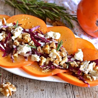 Insalata di cachi mela con gorgonzola e noci; Cinzia Raso e la sua Pagina del Goloso