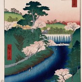 'Diga del fiume Otonashi' (1857), di Utagawa Hiroshige