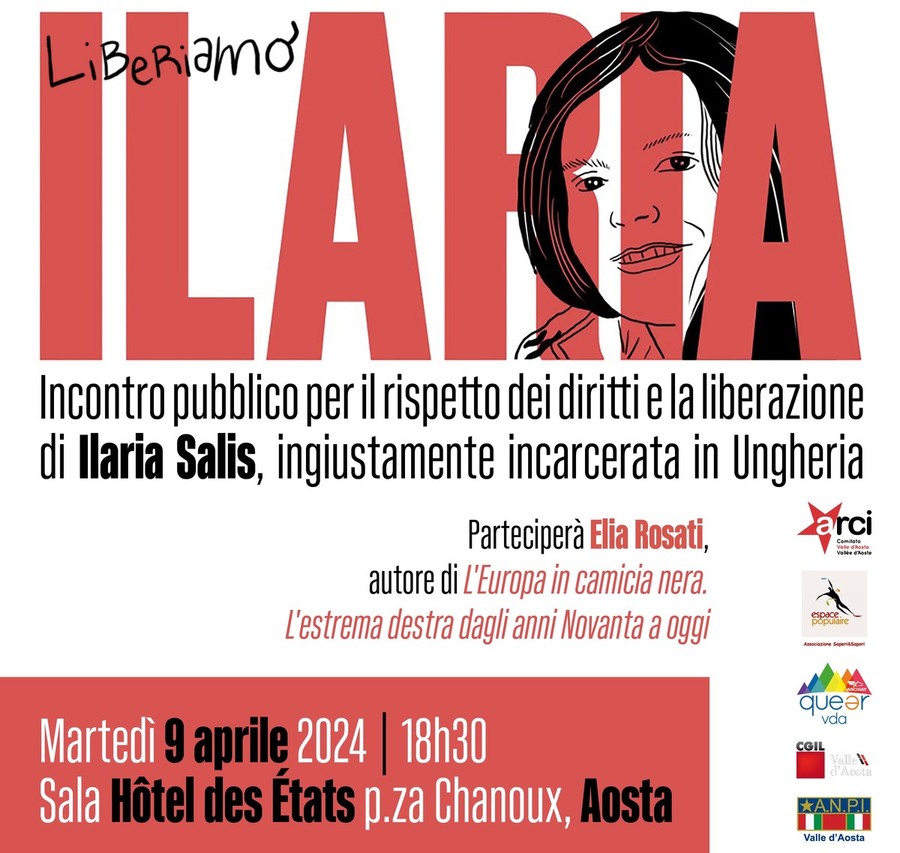 Ad Aosta iniziativa pubblica per Ilaria Salis