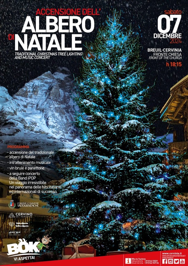 Sabato 7 dicembre Cervinia accende l'Albero di Natale