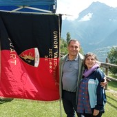 Franco Manes e Manuela Bionaz alla festa sezionale Uv di Quart