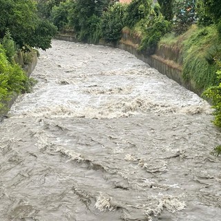 Il torrente Buthier questa mattina alle ore 10 ad Aosta