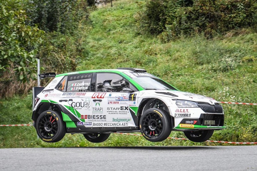 La Skoda di Chentre/D'Herin (foto da pagina FB del Rally VdA)