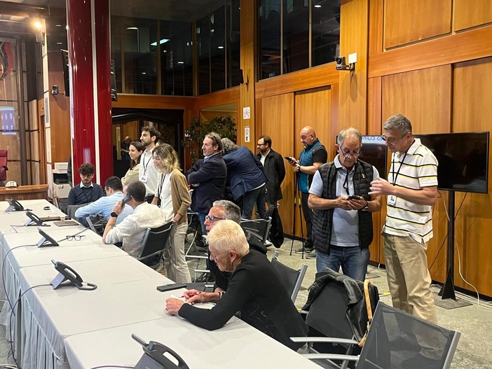 La sala stampa elettorale a Palazzo regionale (foto di archivio)