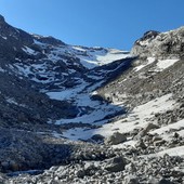 Il ghiacciaio del Grand Etret in Valsavara 'ridotto' di due ettari in pochi mesi