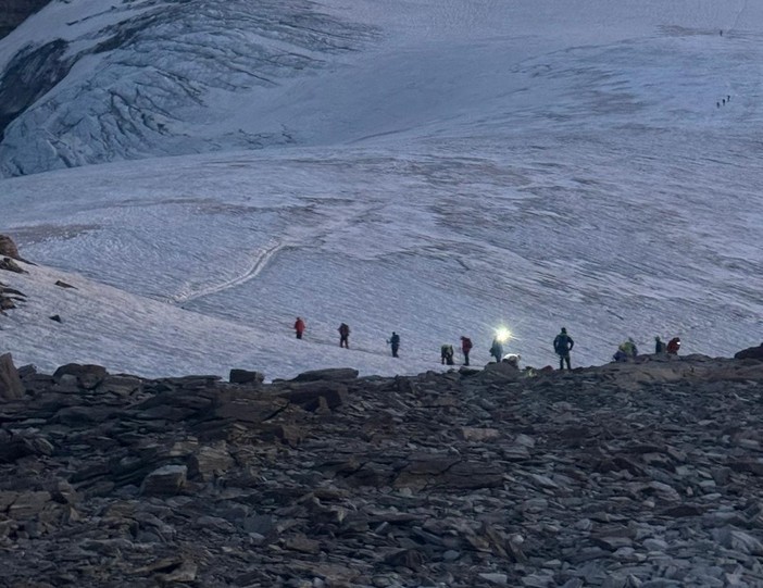 Le guide del Sav intervenute in soccorso dell'alpinista