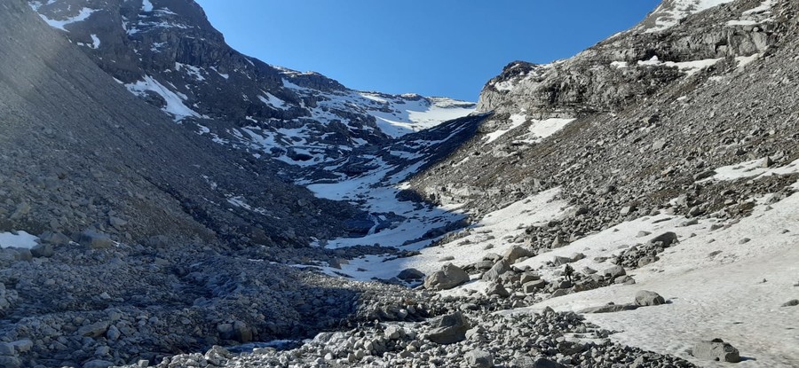 Il ghiacciaio del Grand Etret in Valsavara 'ridotto' di due ettari in pochi mesi