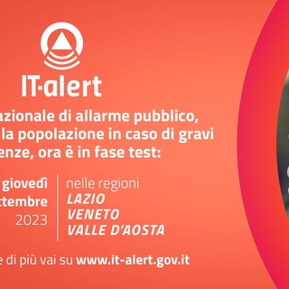 Giovedì 21 in Valle i test del sistema di allarme pubblico IT Alert