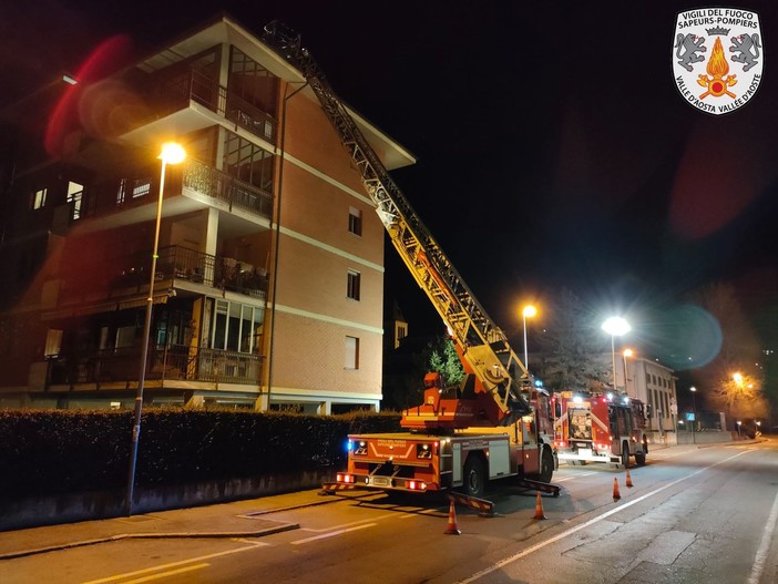 Incendio camino ad Aosta