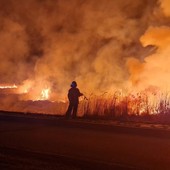 A fuoco sterpaglie e un canneto a Verrayes