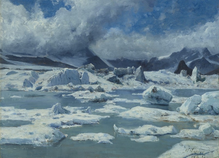 Lago glaciale sul Ghiacciaio di Gorner (1894)