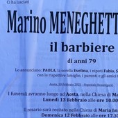 Aosta, addio allo storico barbiere Marino Meneghetti