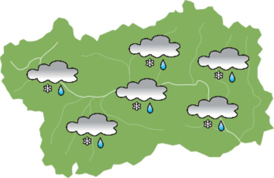 Pioggia e neve sulla Valle nel fine settimana