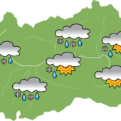 Pioggia sulla Valle ma domenica il sole farà già capolino