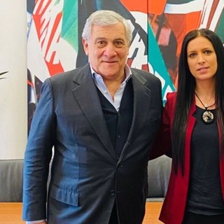 Emily Rini insieme ad Antonio Tajani