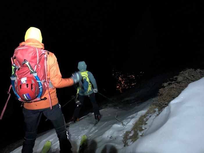 Un intervento in soccorso di scialpinisti dispersi (foto di repertorio)