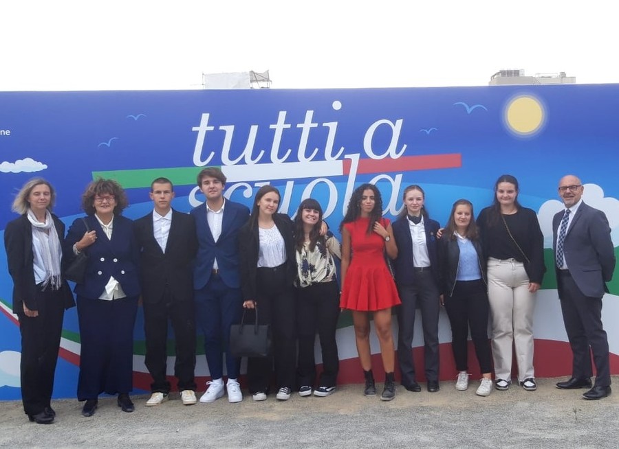 Studenti valdostani con il Presidente Mattarella all'inagurazione dell'anno scolastico