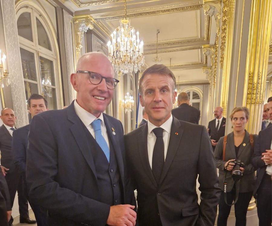 Renzo Testolin avec Emmanuel Macron à l'Elysée