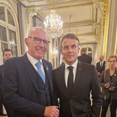 Renzo Testolin avec Emmanuel Macron à l'Elysée