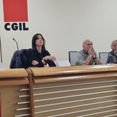 Un momento della conferenza stampa odierna