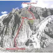 Frana danneggia una via di salita alla vetta del Bianco