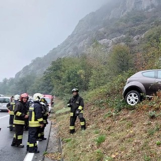 Abbandona l'auto dopo l'incidente: 'un cane mi ha attraversato la strada'