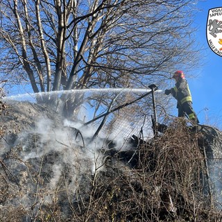 Incendio in località Frayé a Verrayes